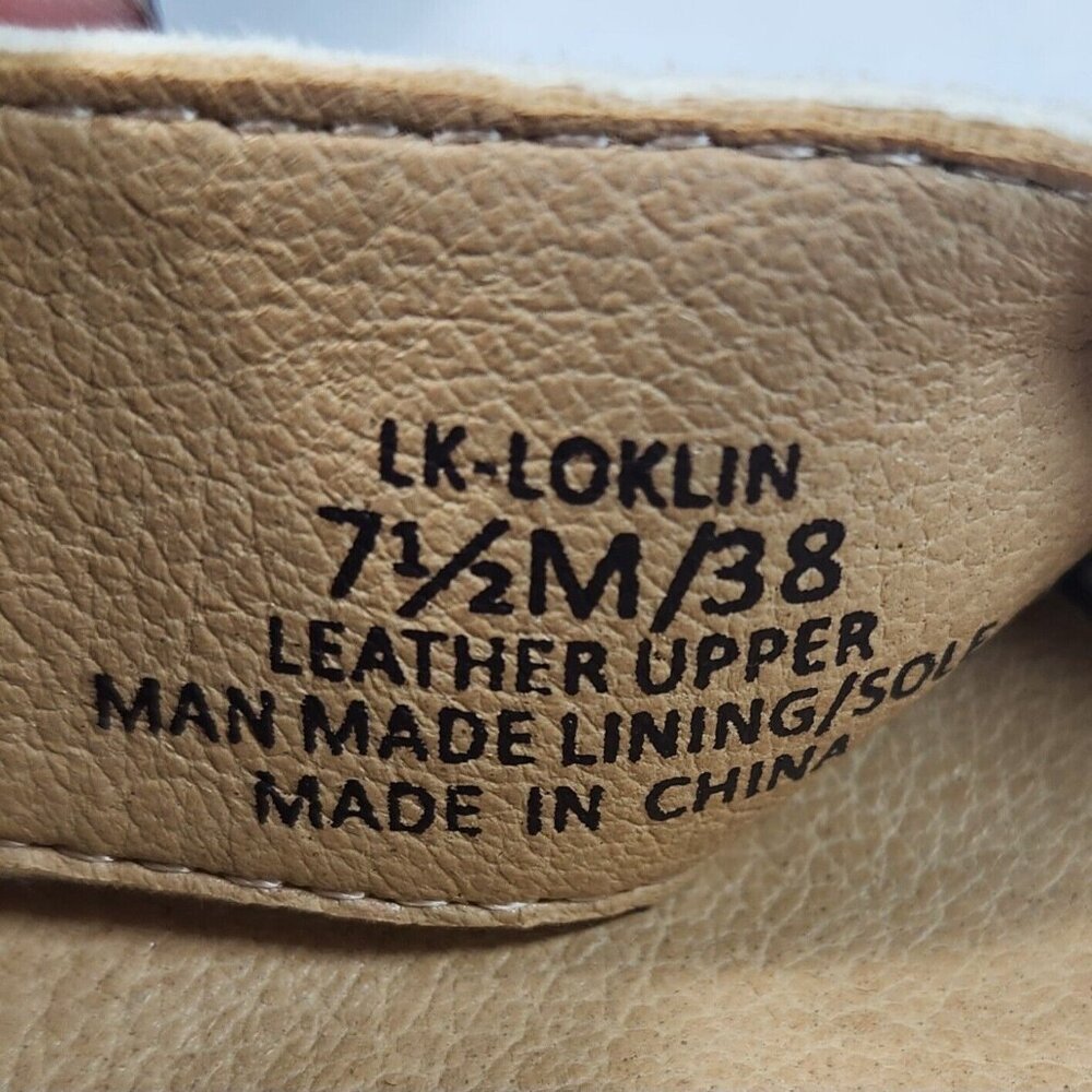 Lucky Brand Size 7.5 Women' Sandals Loklin Snake Print Ankle Strap Brown (32) - Picture 9 of 11